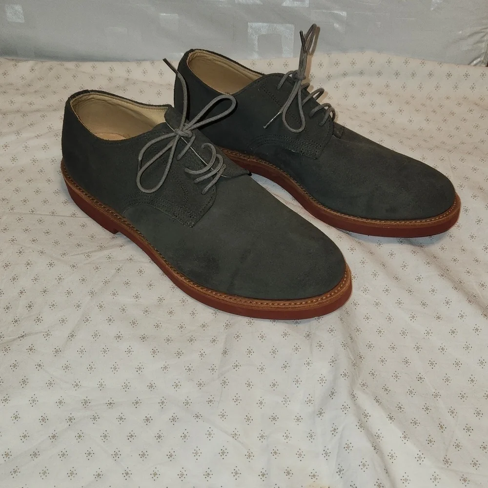 NWOT Walk-Over Derby gray suede men's lace-up shoes sz 10